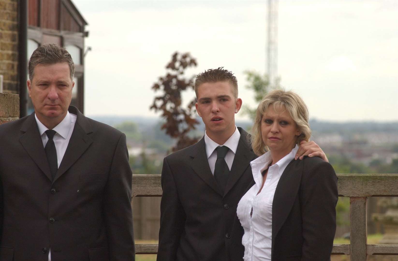 Michael Chapman's funeral with his father Lloyd, mother Sue and brother David. Picture: Barry Crayford