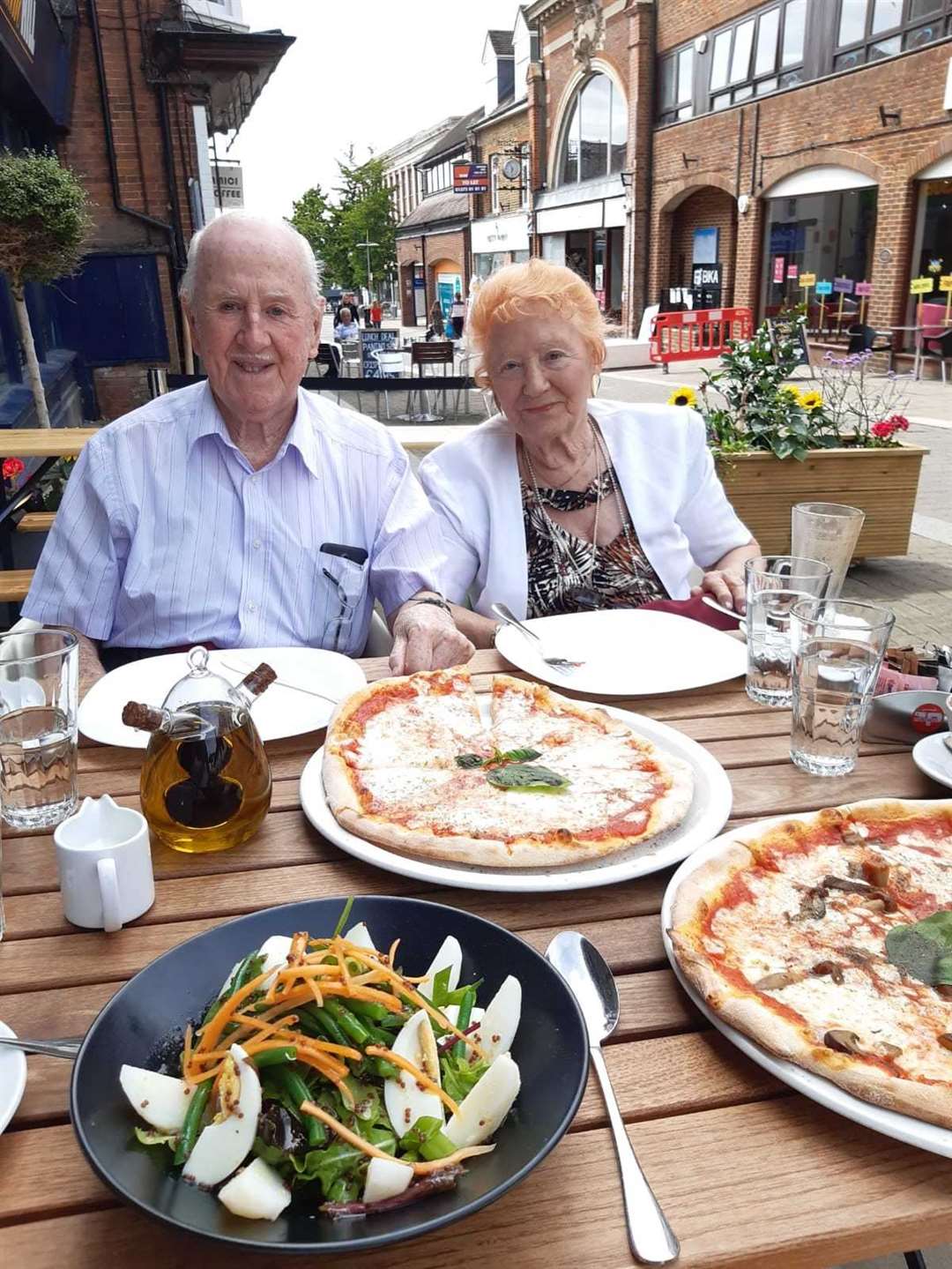 Geoff and Betty Cloke enjoy a meal out in Gravesend as part of the Eat Out to Help Out scheme, designed to bring people back to restaurants and cafes in August. Restaurant goers in the county enjoyed more than a million meals through the scheme.
