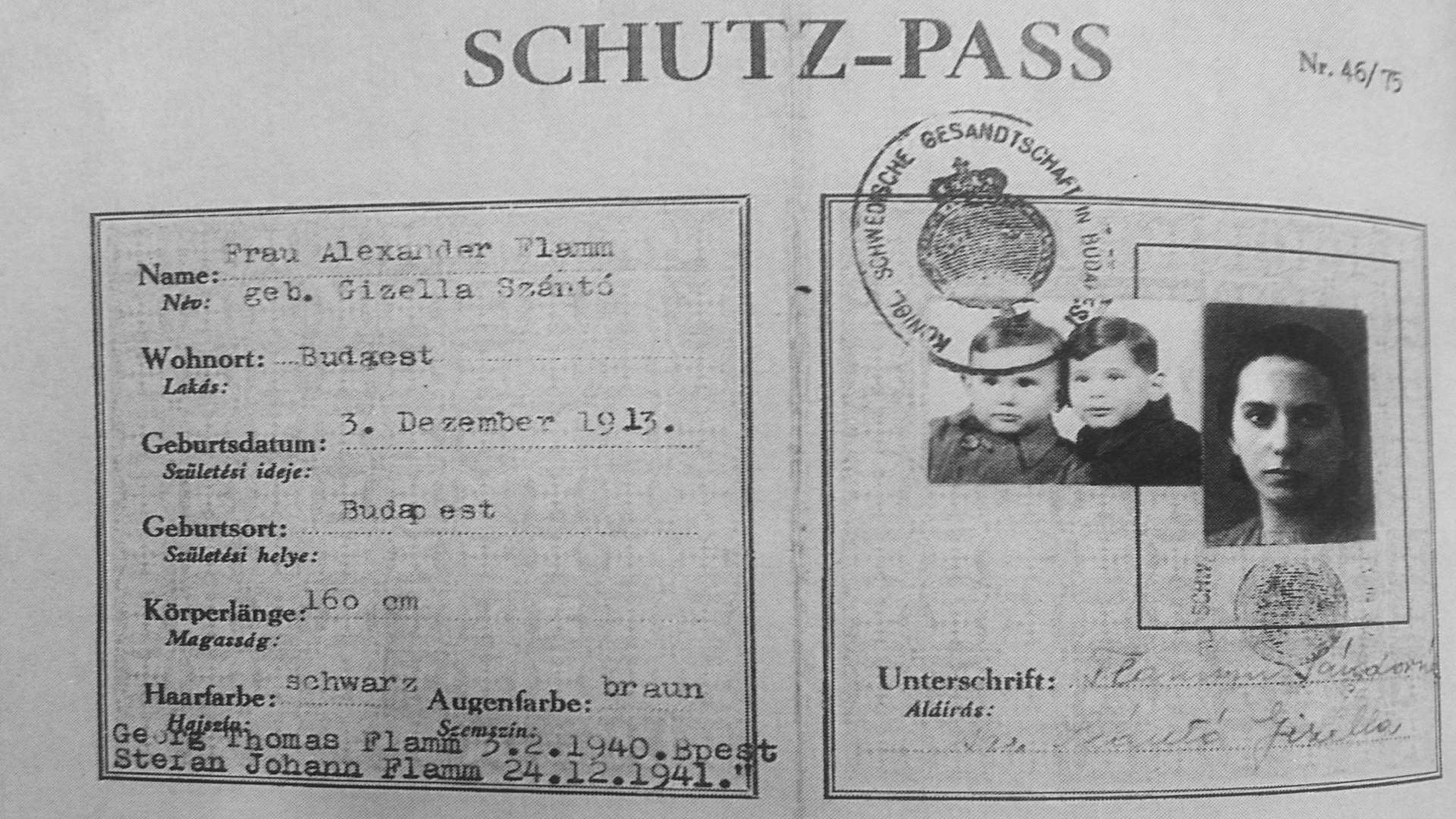 An example of a protective pass handed out by Clara and Wallenberg.