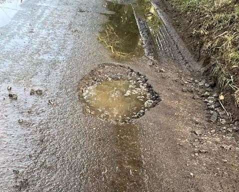 Mr Joiner is concerned about the condition of the road. Picture: Phillip Joiner