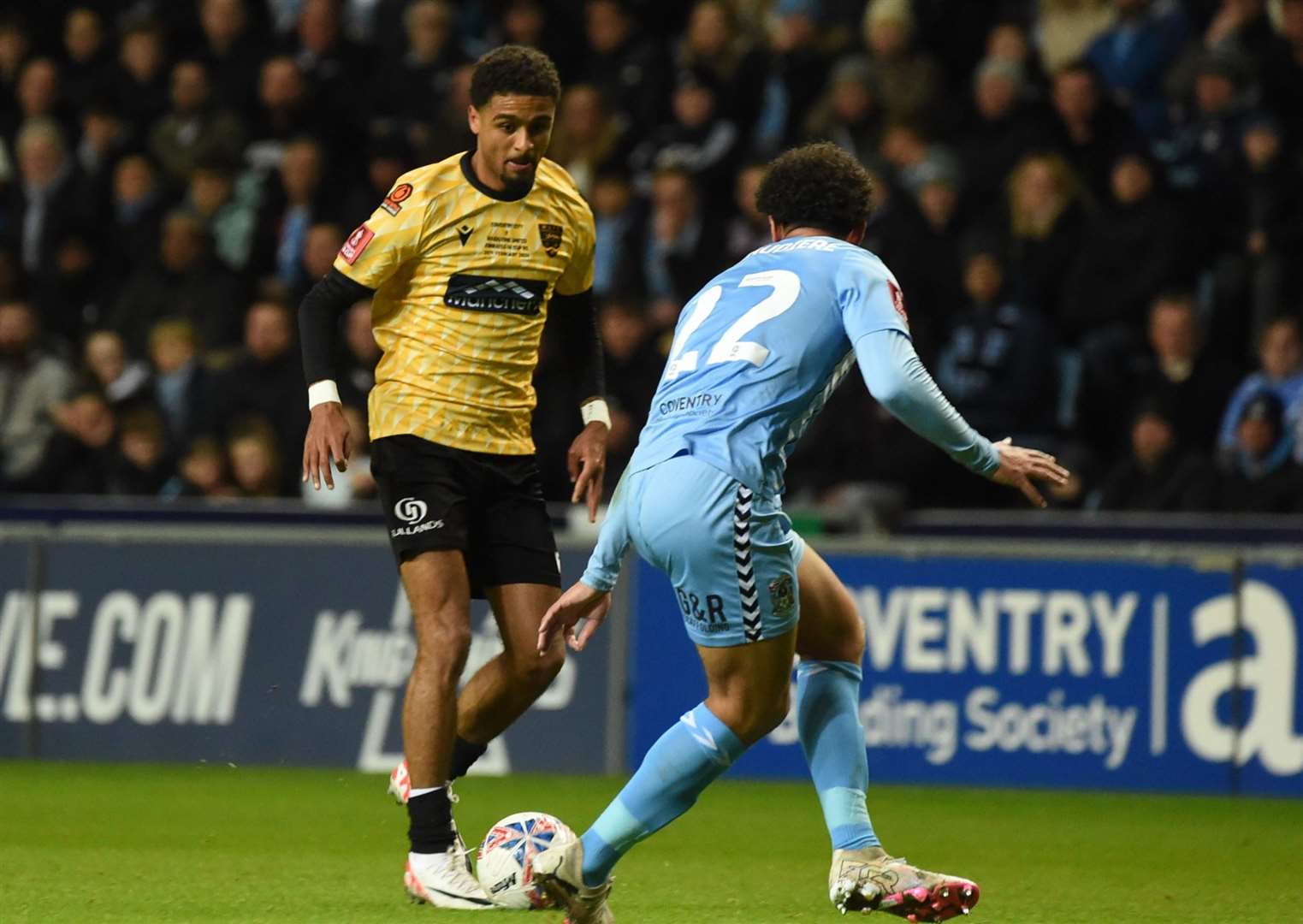 Liam Sole in action for Maidstone during their FA Cup fifth-round tie at Coventry. Picture: Helen Cooper
