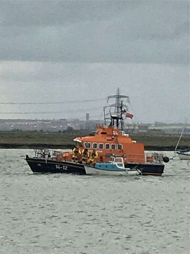 Cruiser rescued in the Medway by Sheerness lifeboat. Picture: RNLI (8313183)