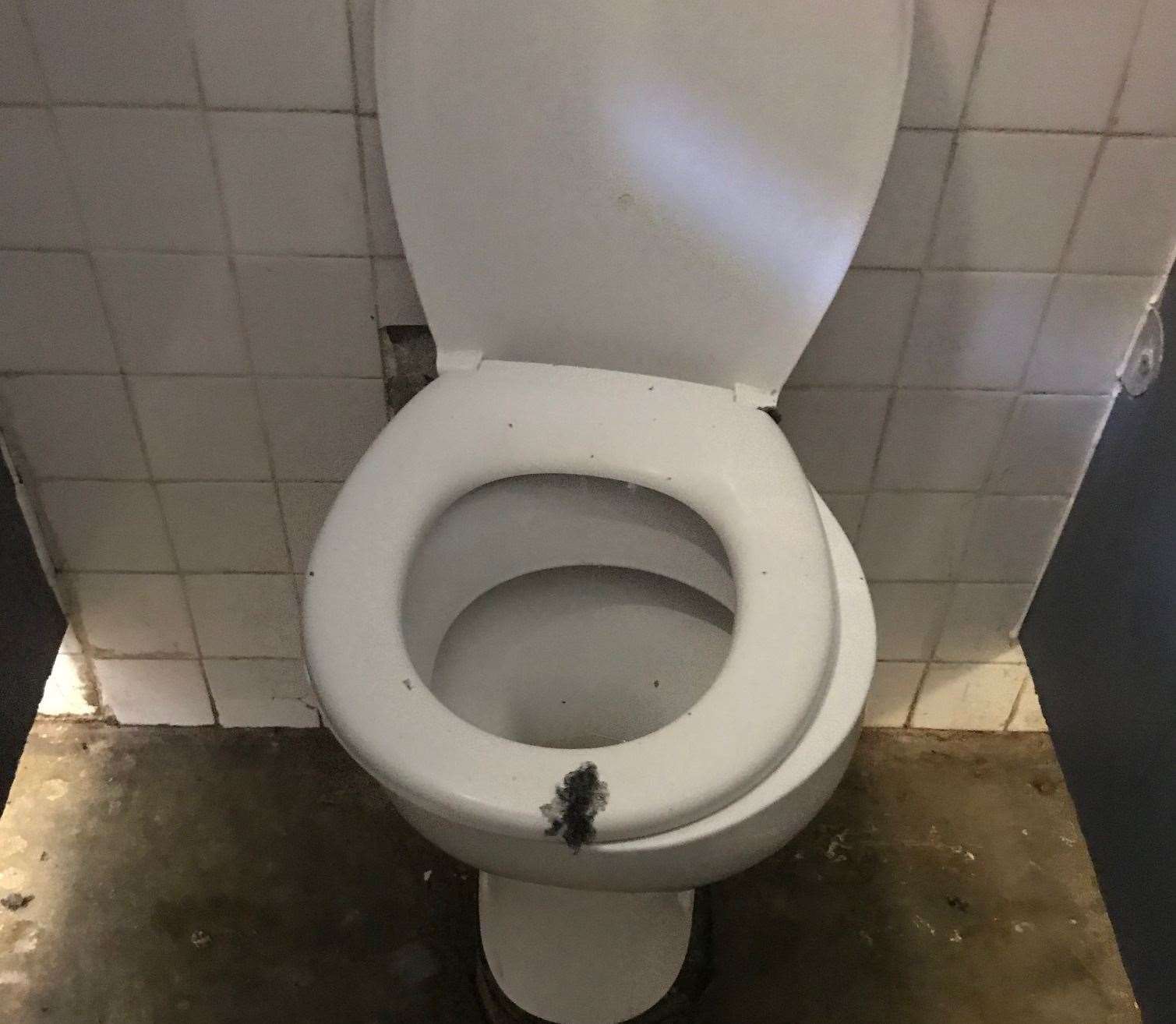 A toilet seat was left burnt in the attack