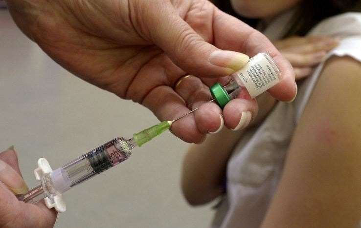 The number of children receiving the MMR jab is below target in the county