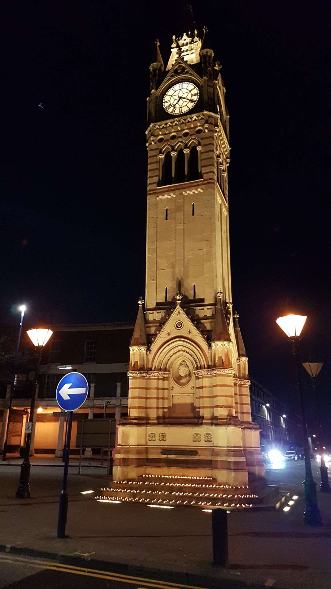 Gravesend Clock Tower was lit up yellow today. Picture: Jason Arthur