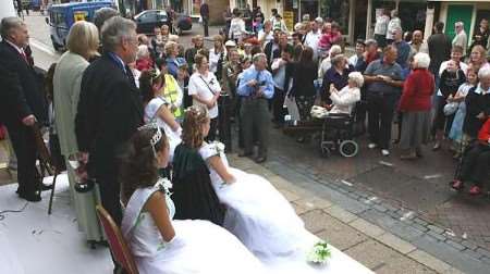 New carnival queen Amanda Wren and her court in the market place. Picture: MARTIN APPS