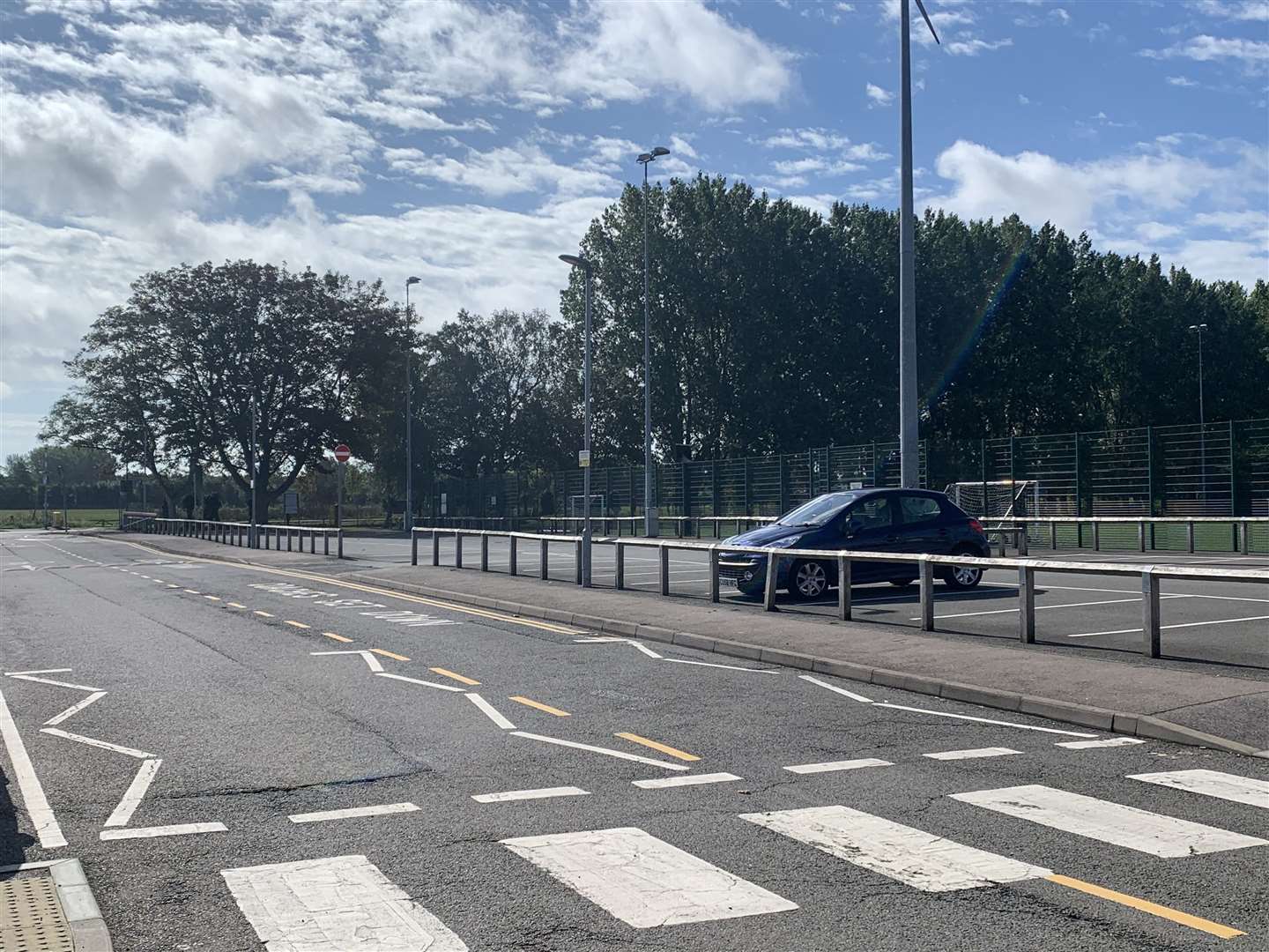 The empty car park at Sandwich Technology School on GCSE results day 2020