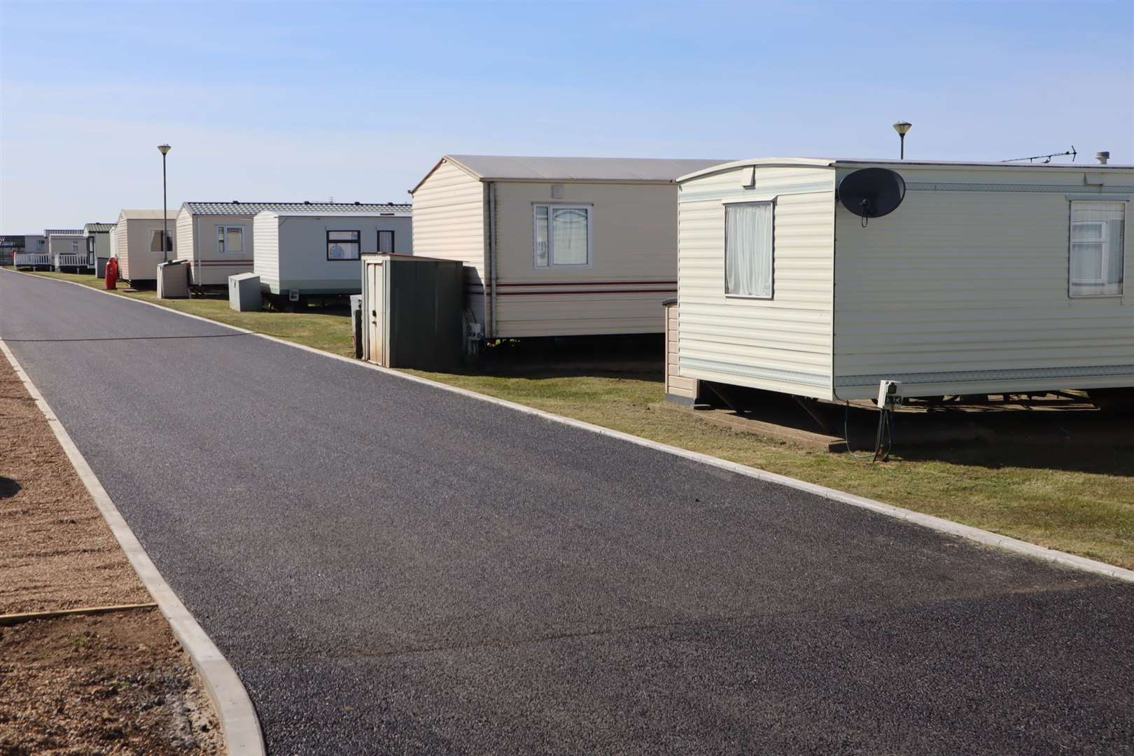 New road leading to the Humming Bird development at Golden Leas holiday park, Minster, Sheppey