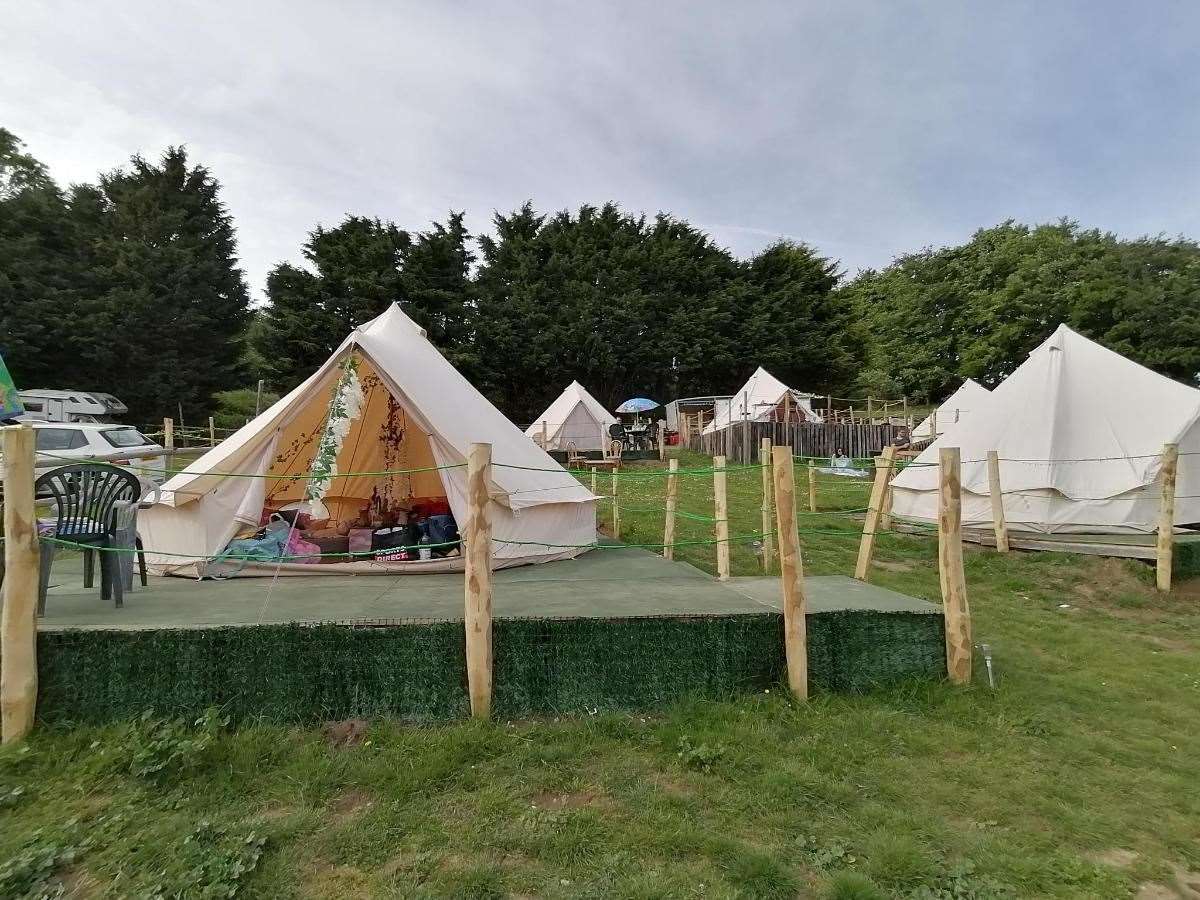 There are six bell tents at the site