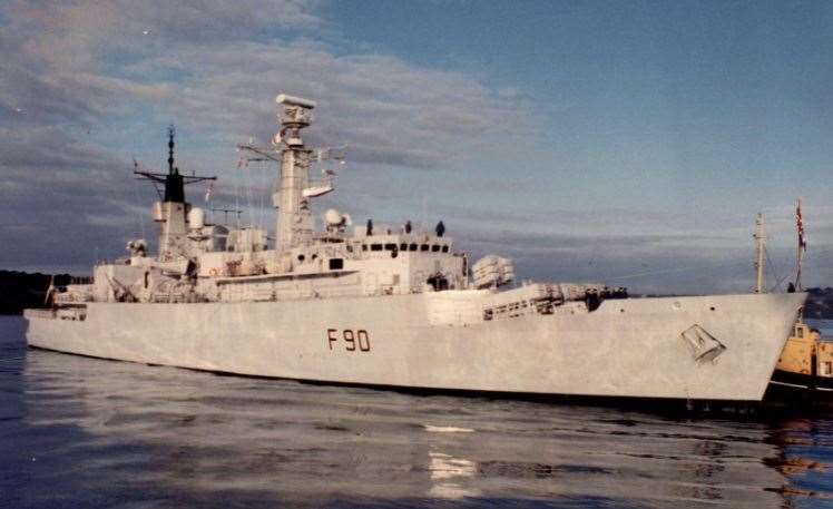 HMS Brilliant acted as bodyguard to the carrier HMS Invincible in the Falklands
