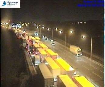 Traffic is queuing on the motorway. Picture: Highways England