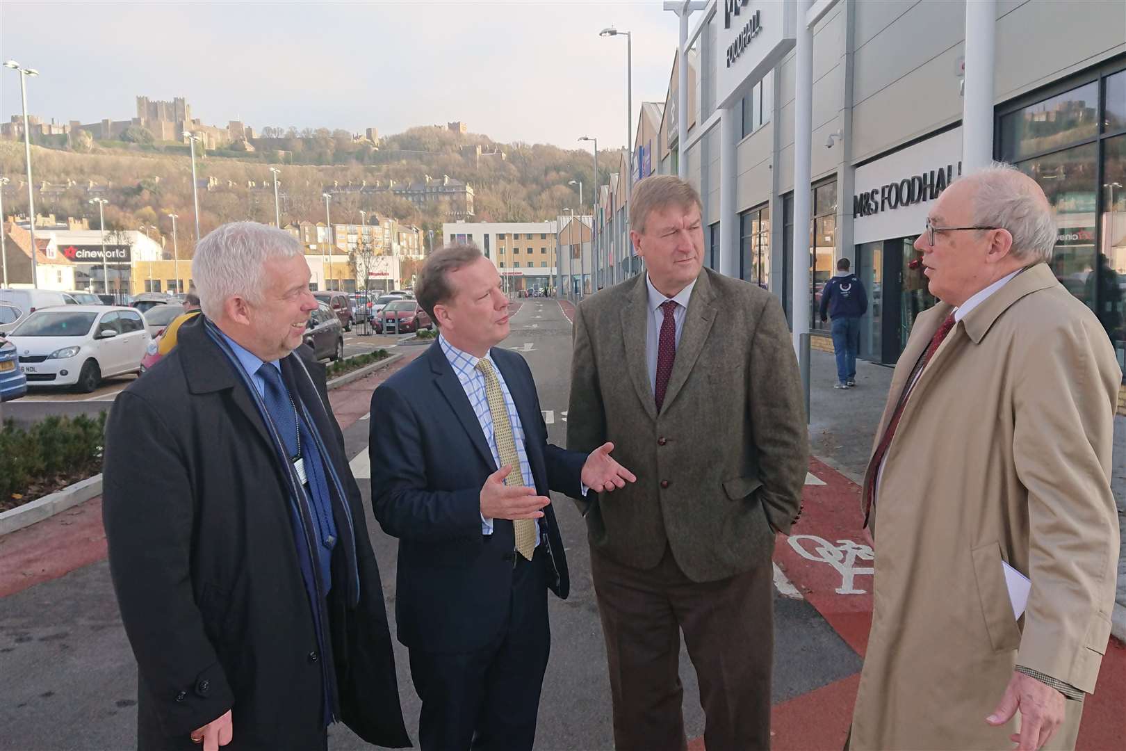 Tim Ingleton, Charlie Elphicke, Keith Morris and Graham Galpin at St James' in Dover, Picture: office of Charlie Elphicke MP