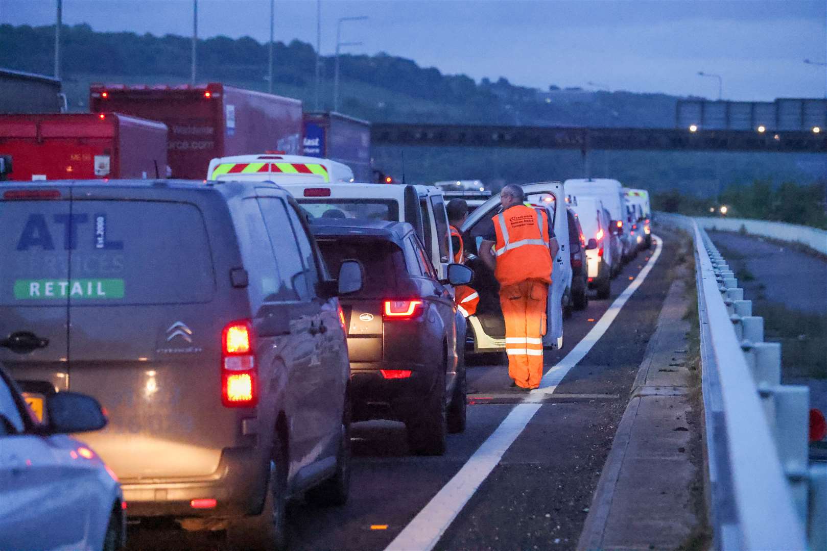 The scene on the M2 earlier this morning. Picture: UKNIP