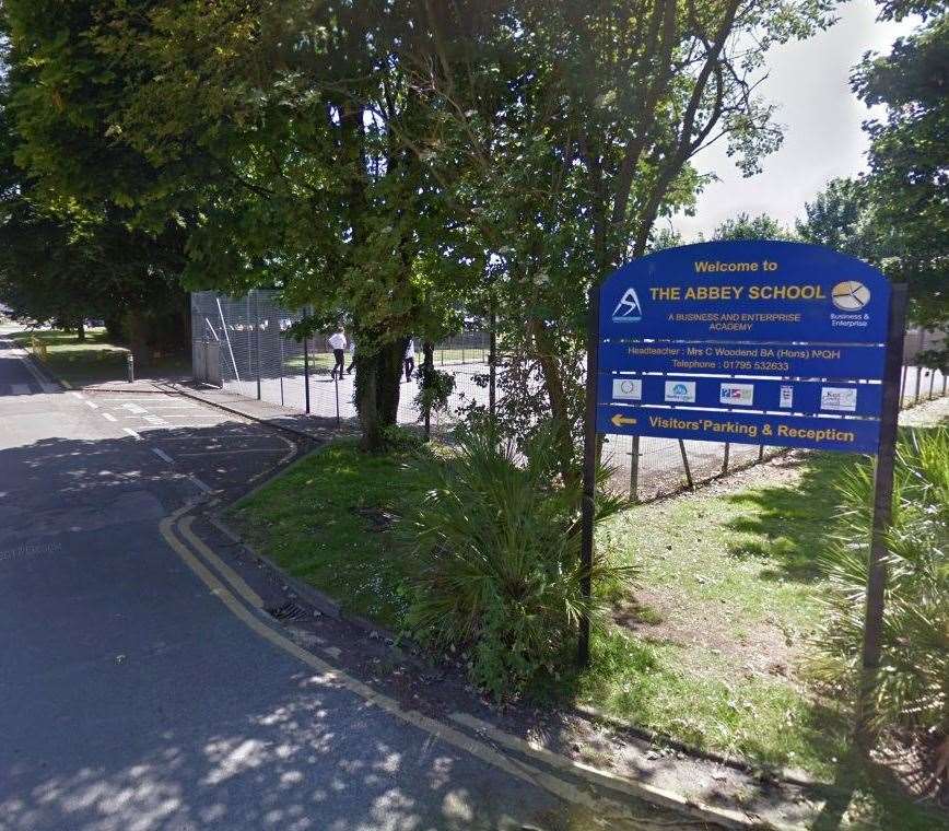 Pupils at the Abbey School, Faversham, have been punished for wearing face masks in class. Picture: Google Street View