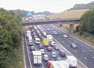 Lengthy delays on the M25. Library image.