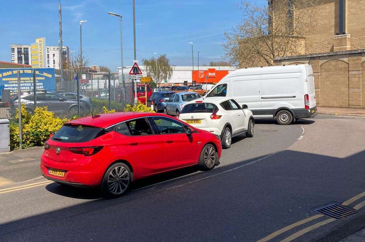 Traffic became gridlocked on Saturday, with drivers attempting to get out via Hart Street and Barker Road in Maidstone. Picture: Ian Allen