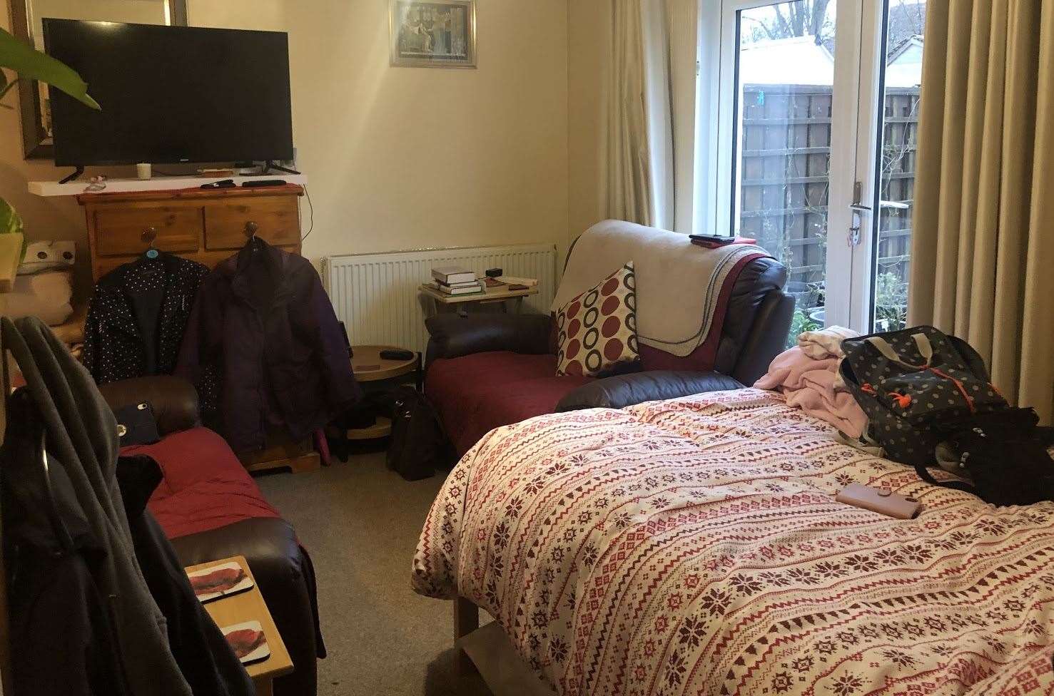 The couple have been living out of the front room of their Ramsgate home