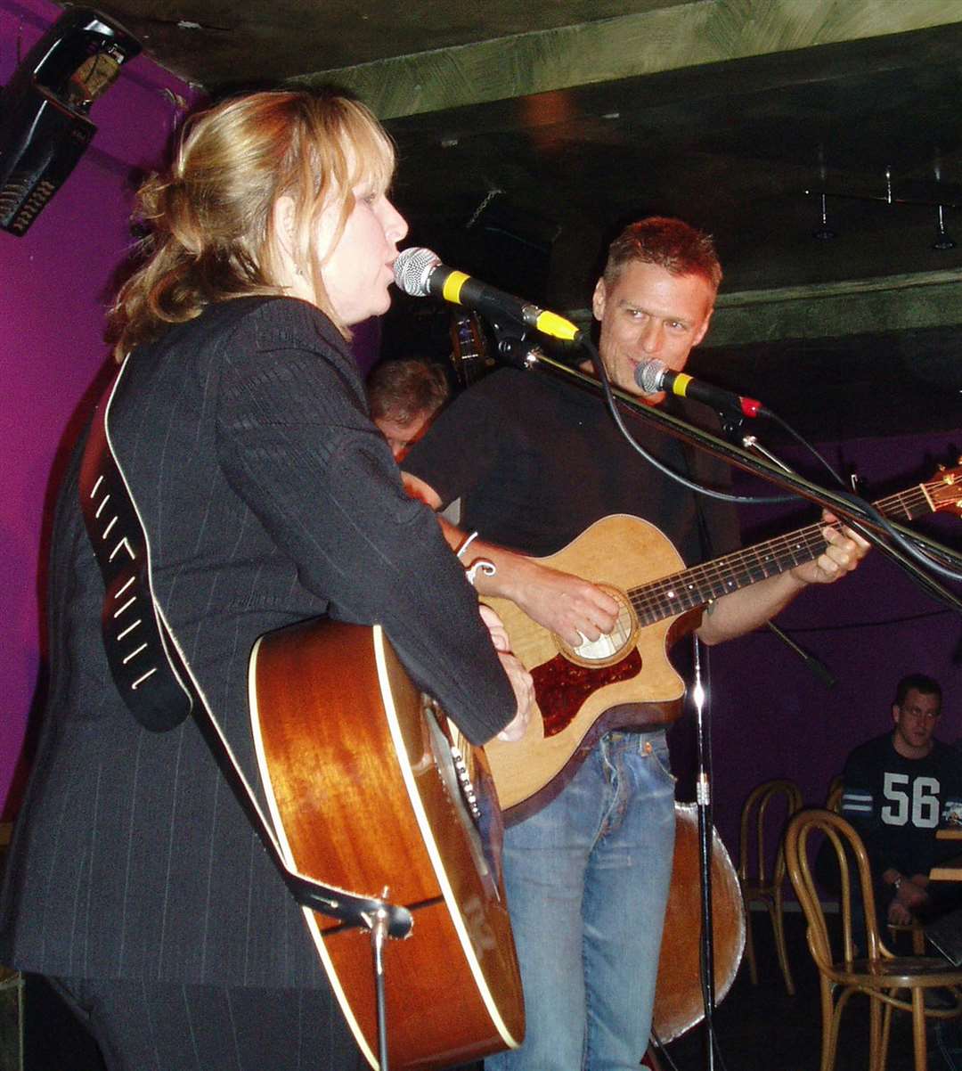 Rockstar Bryan Adams and Gretchen Peters on stage at Mu Mu, or the Jazz and Blues Café, as it was known then Picture: Maverick