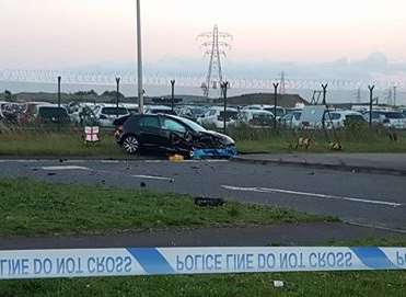 The scene of the crash. Picture: Graham McCall