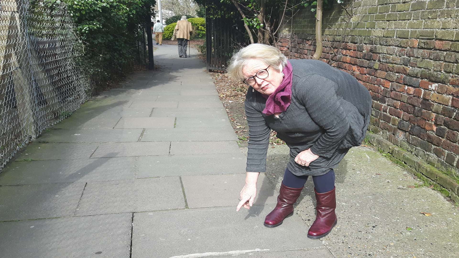 Cllr Eileen Rowbotham at Deal's accident alley.