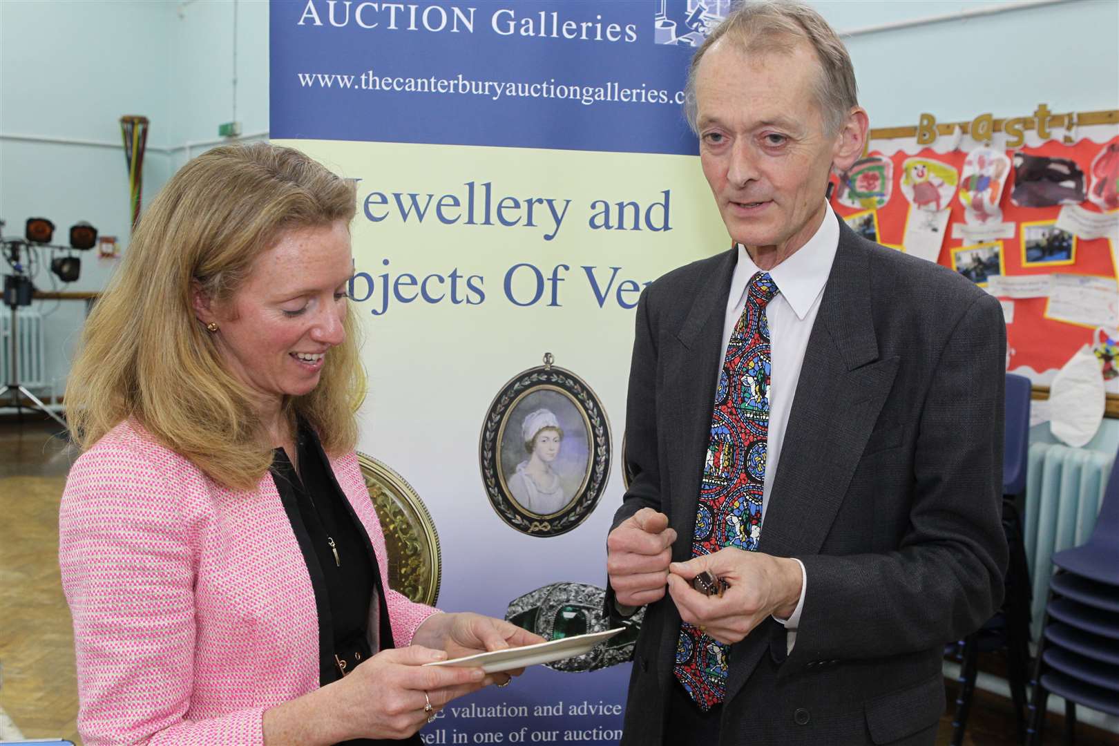 Auctioneer Cliona Kilroy and Justin Ball, who is a valuer and cataloguer, helped people value items they brought in