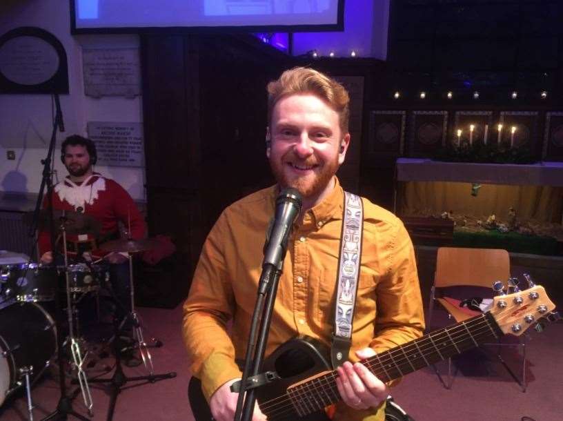 Musicians for the Christmas concert. Worship co-ordinator Ben Wash on guitar and curate Ben Forbes on the drums. Picture: St George's Church, Deal