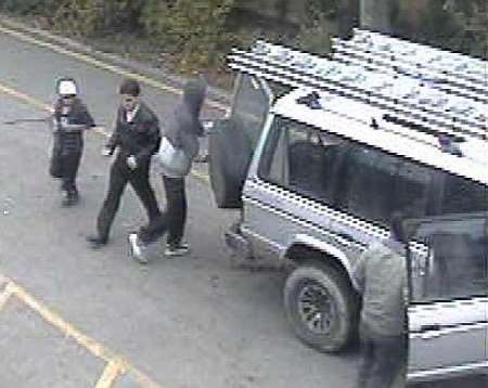 These people were caught on camera near to where one theft was carried out