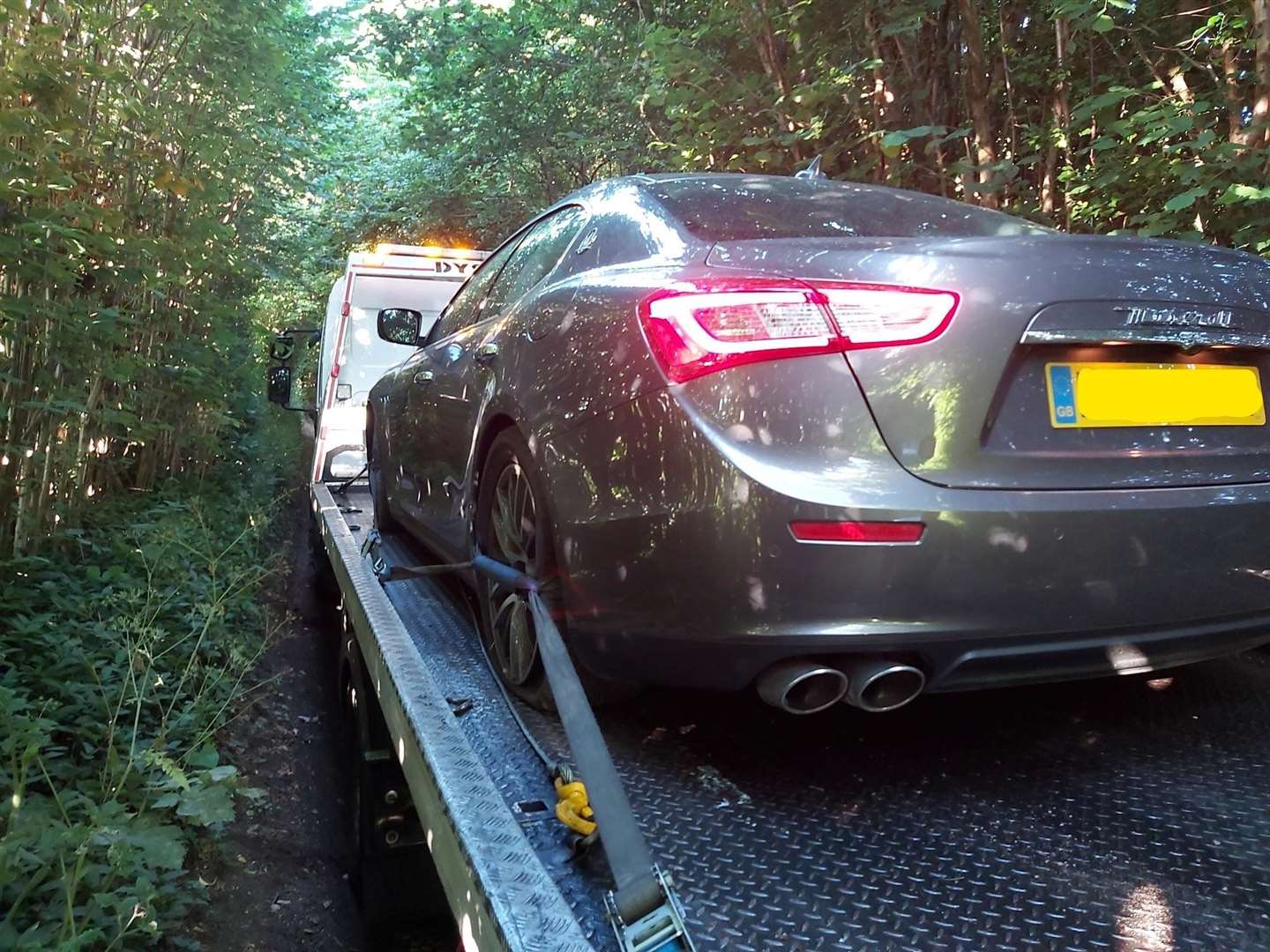 Officers pursued a stolen car through Maidstone which they then seized and arrested two occupants. Picture: Kent Police
