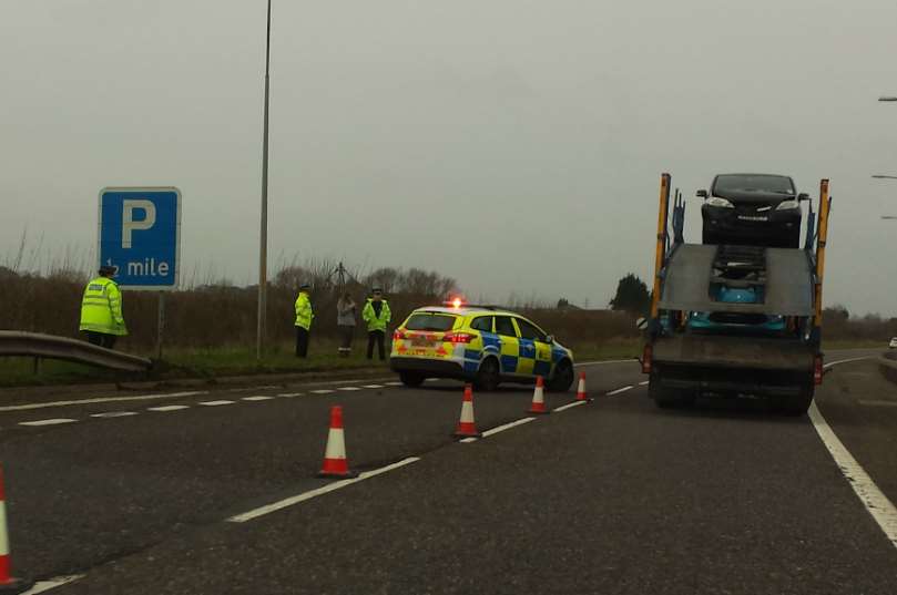 The scene of the incident on the Thanet Way