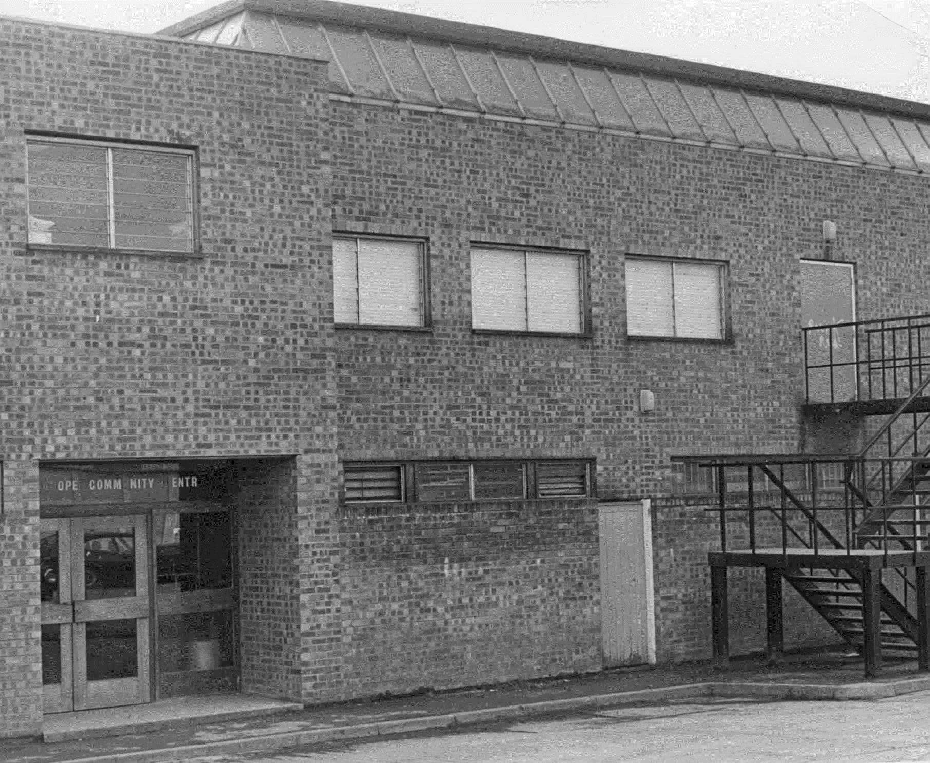The old Stanhope Community Centre, pictured in February 1981