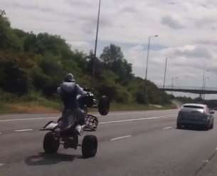 This quad biker was filmed on the A2 near Dartford