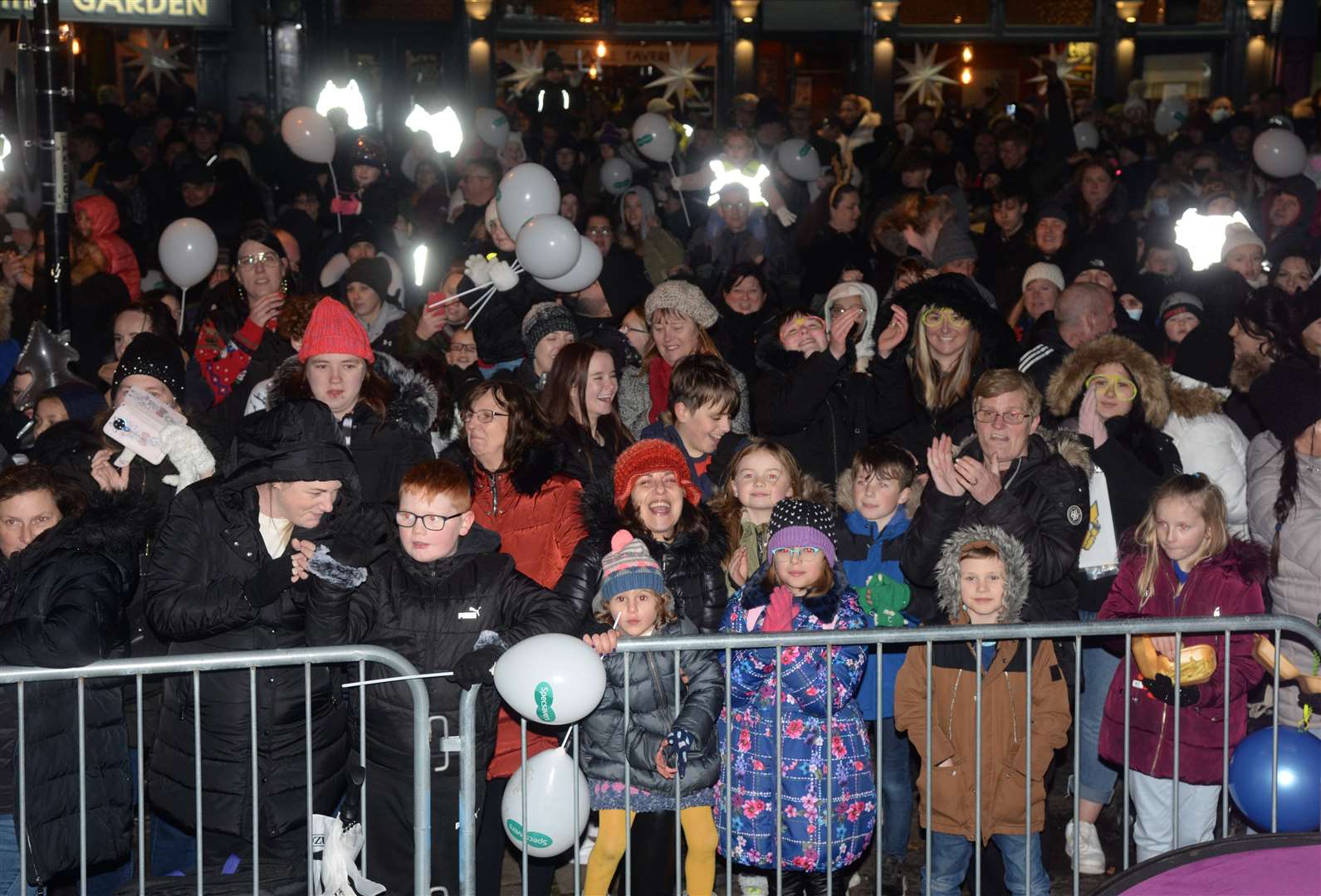 The scene in Rochester High Street during the Christmas lights switch-on in 2022. Picture: Chris Davey.