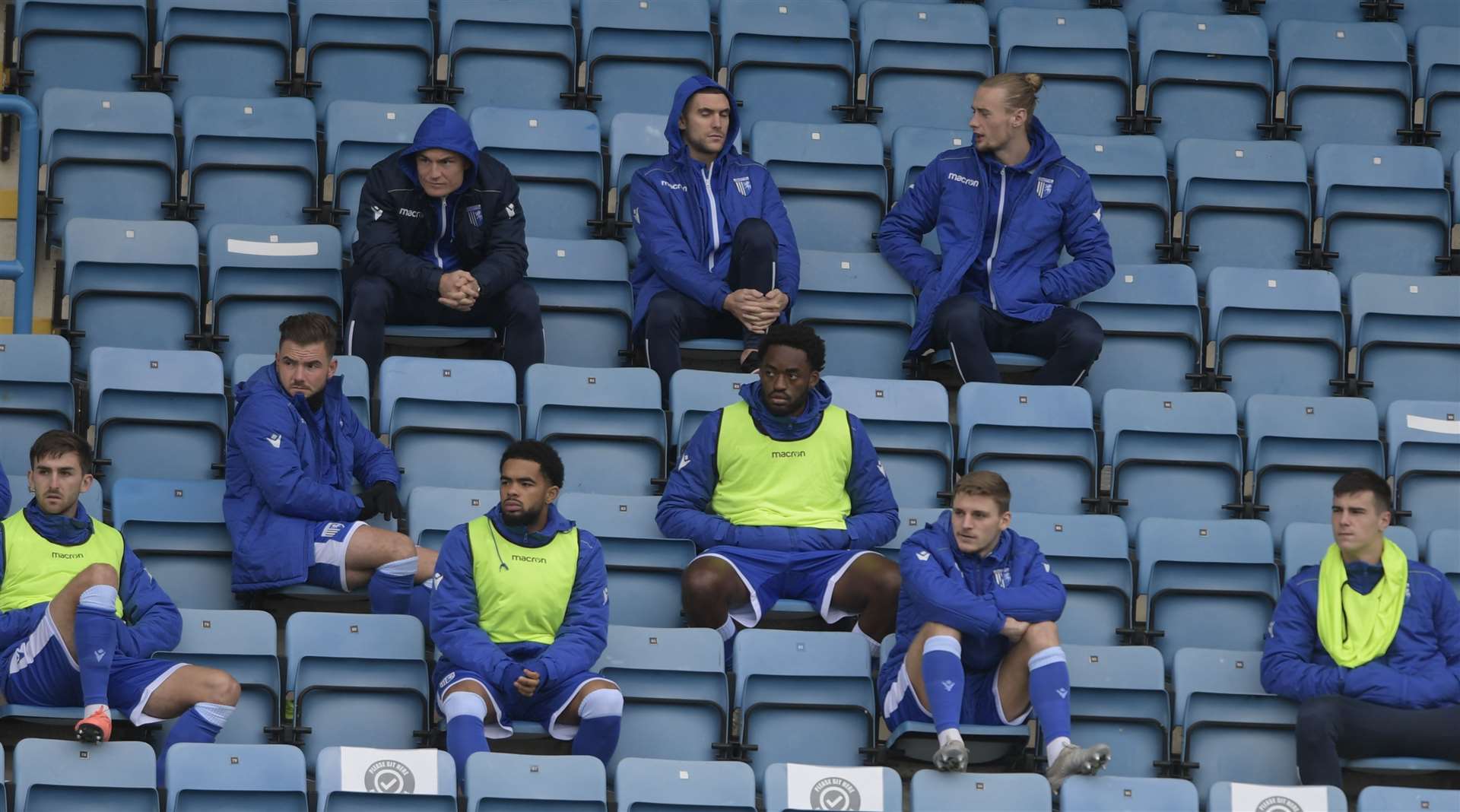 The bench - in the stands - as Gills take on Fleetwood on Saturday. Picture: Barry Goodwin (42843046)