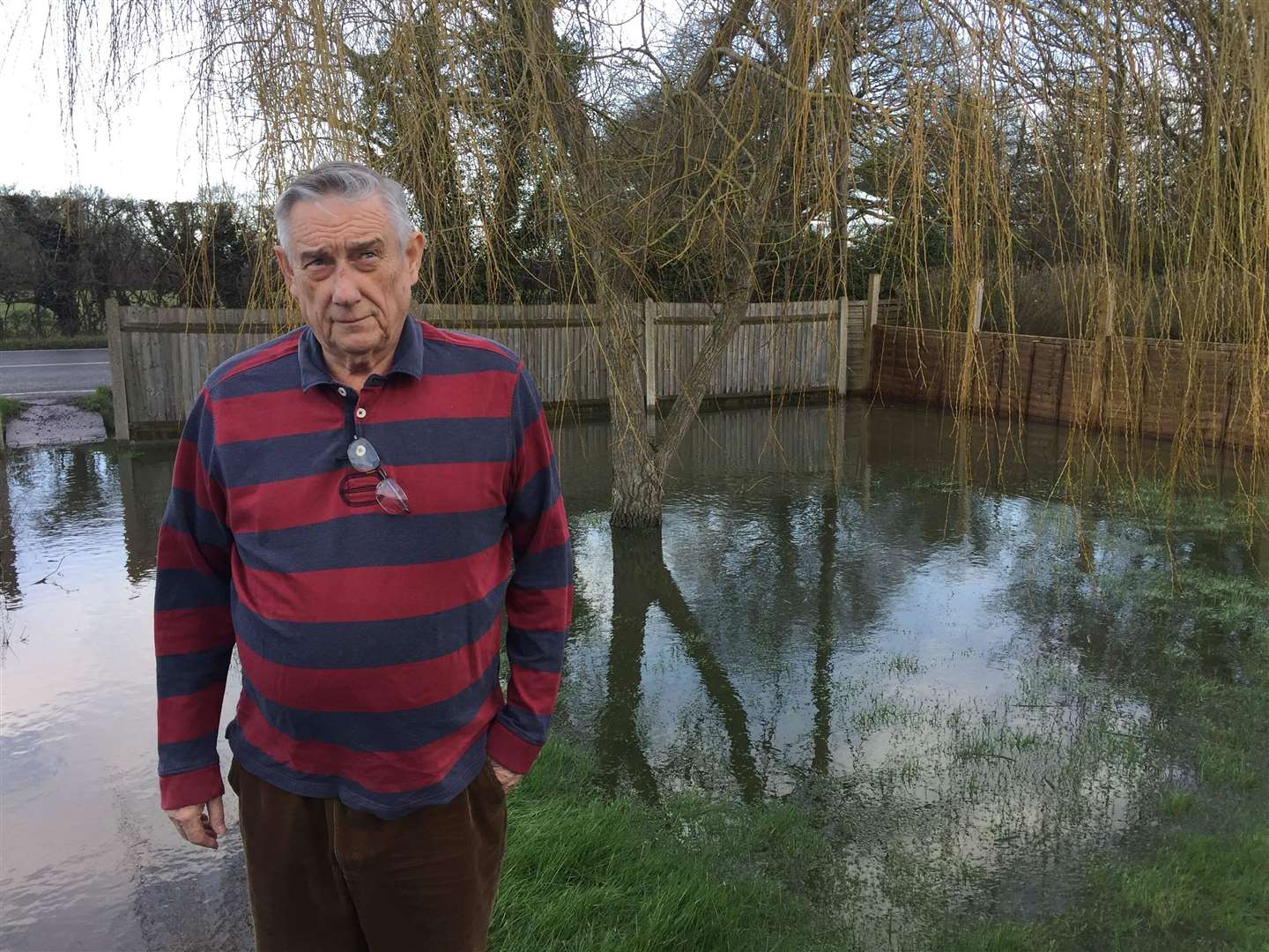 Dudley Mallett's home and garden has been repeatedly flooded