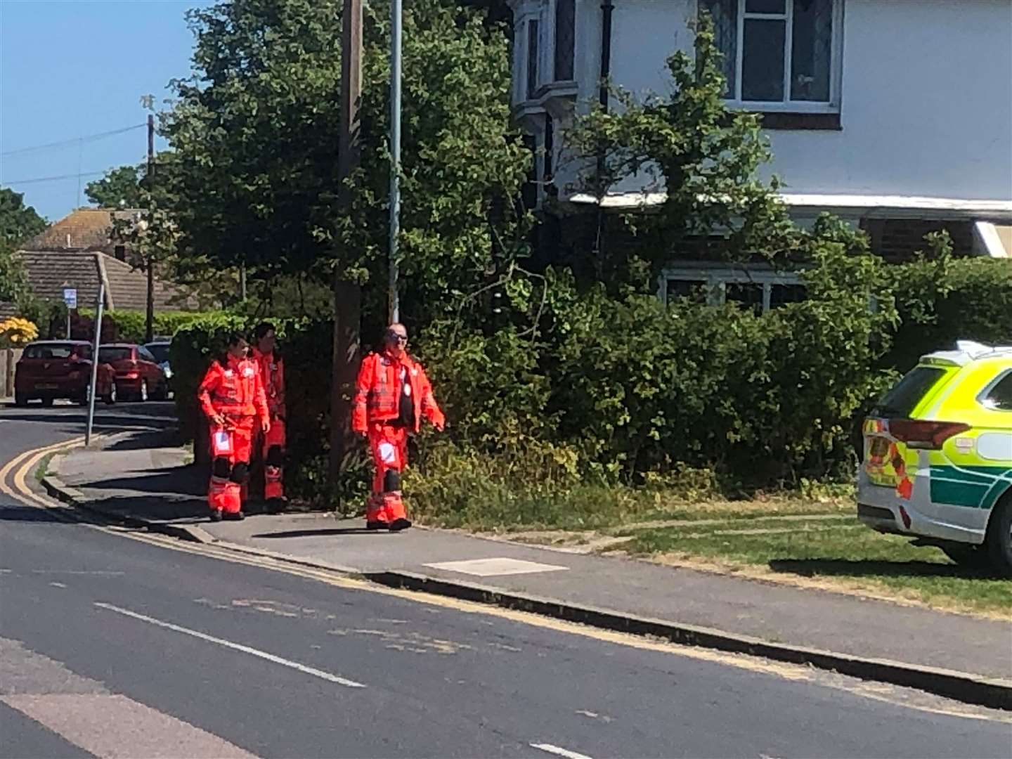 Air ambulance workers were seen nearby. Picture: Joe Coker