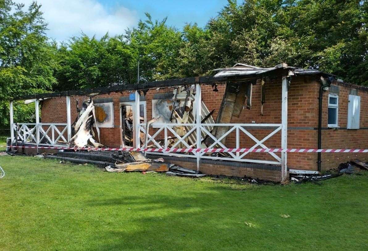 Wye Football Club's pavilion has been completely destroyed by a fire