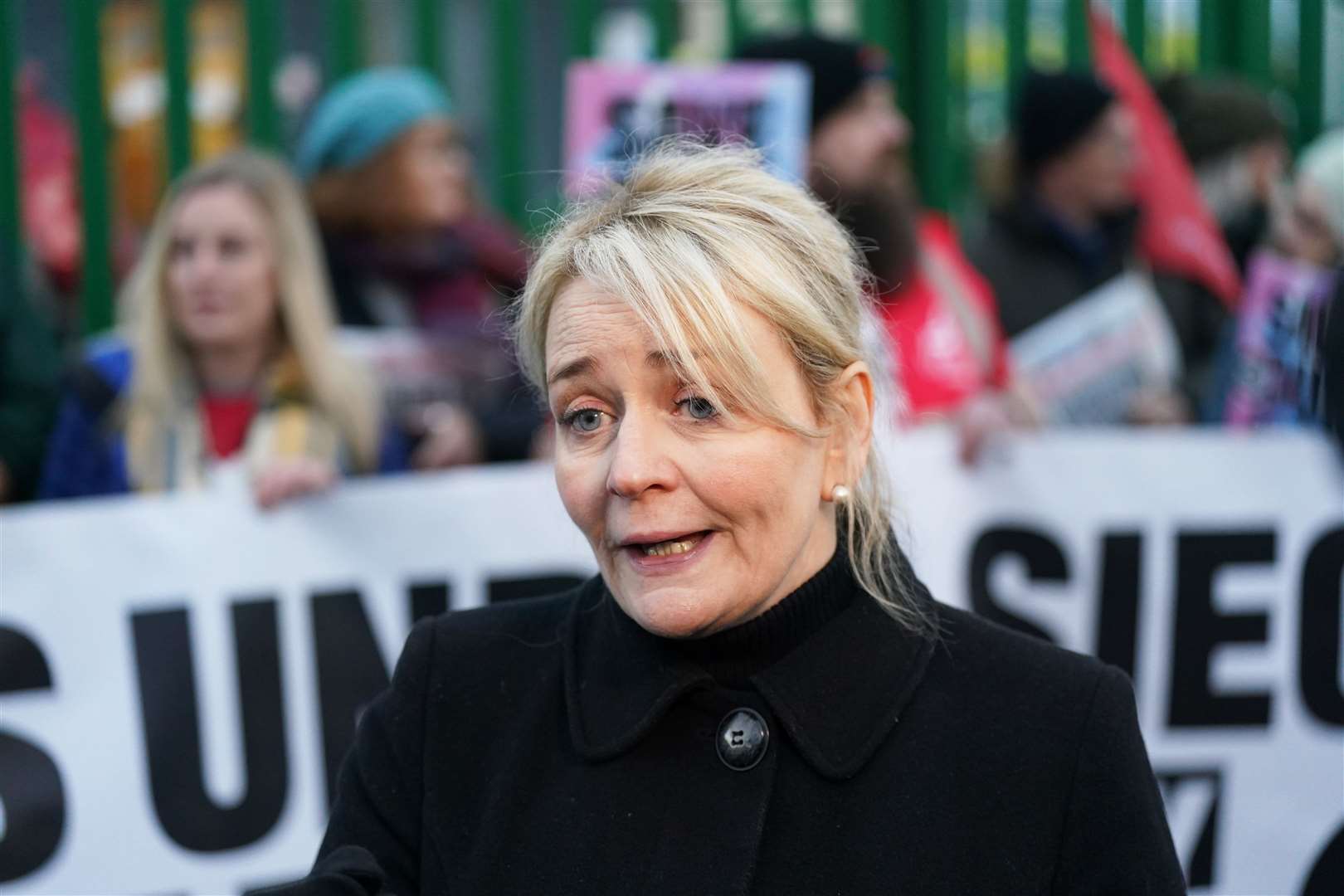 Unite union general secretary Sharon Graham joined strikers on a picket line in December (Jacob King/PA)