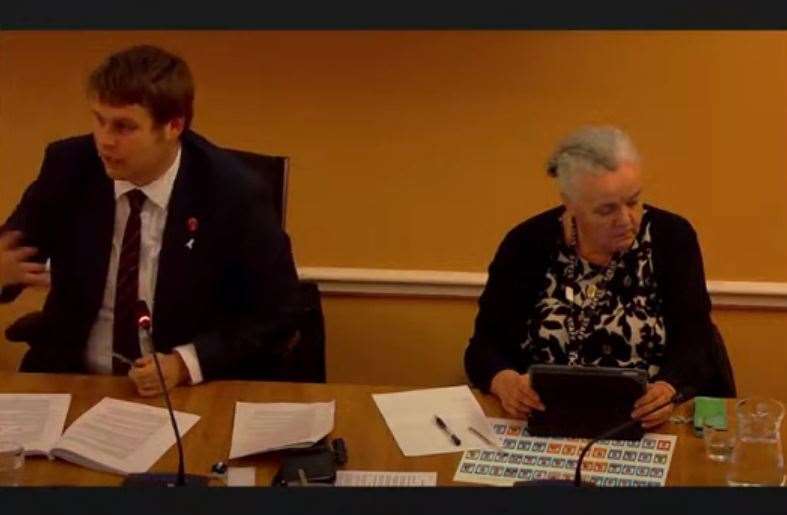 Cllr leader Matt Boughton and his chief executive Julie Bielby at the cabinet meeting