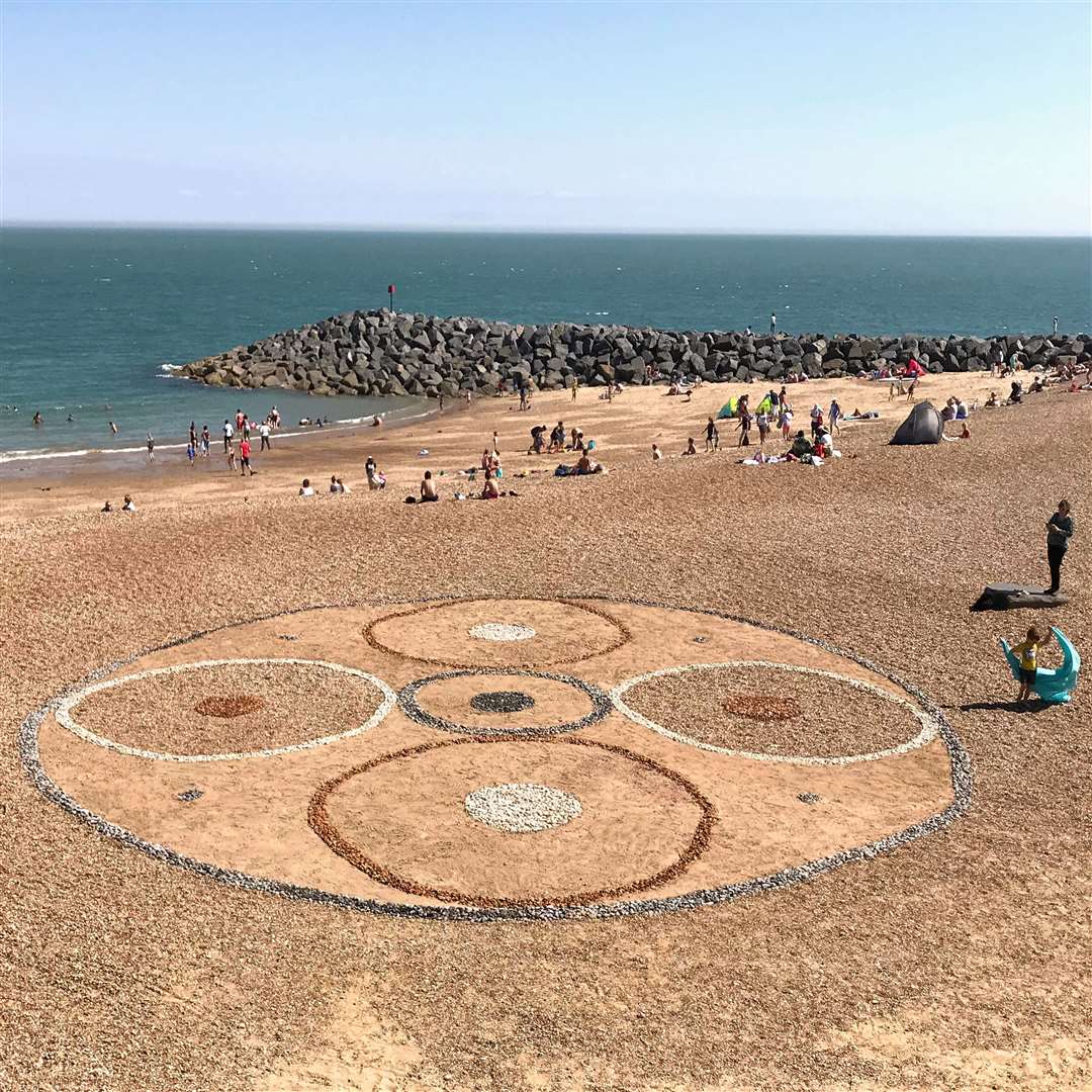 Beach art at Mermaid Beach, Folkestone