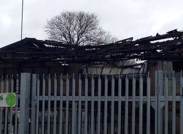 Buildings were left charred and smoke-damaged. Picture: Lizzie Bellew