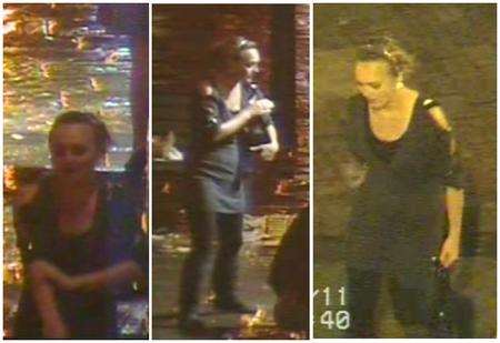 CCTV images of a woman police want to speak to about an assault in New Road, Gravesend