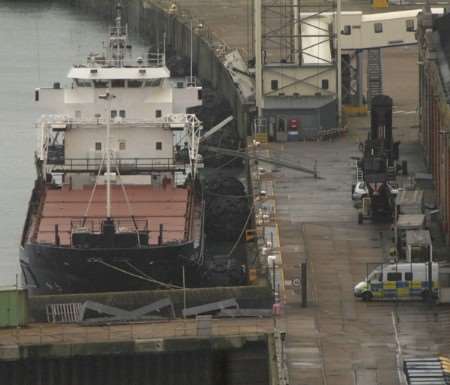 The cargo vessel Sava Lake at Dover's Western Docks