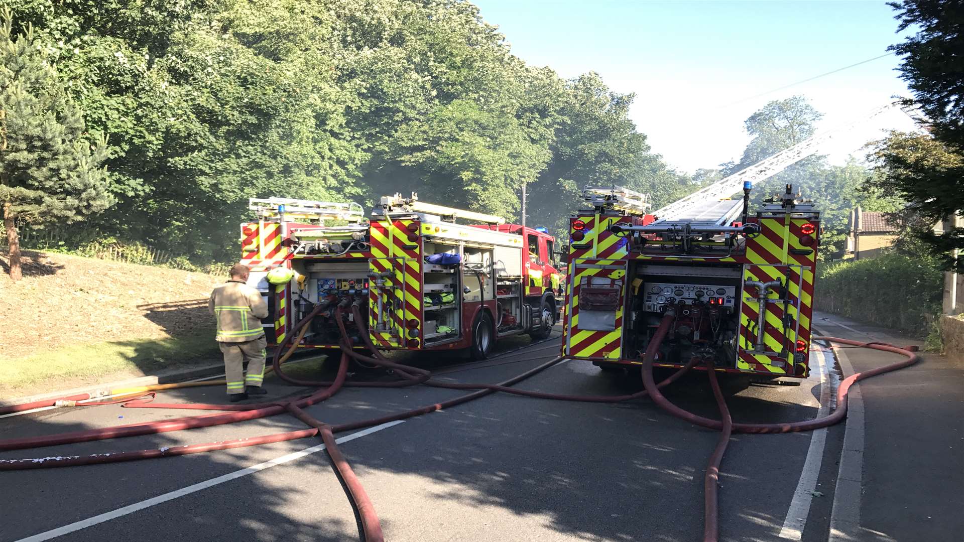 Firefighters have been on scene at Linton Hill. Picture: Nick Skinner