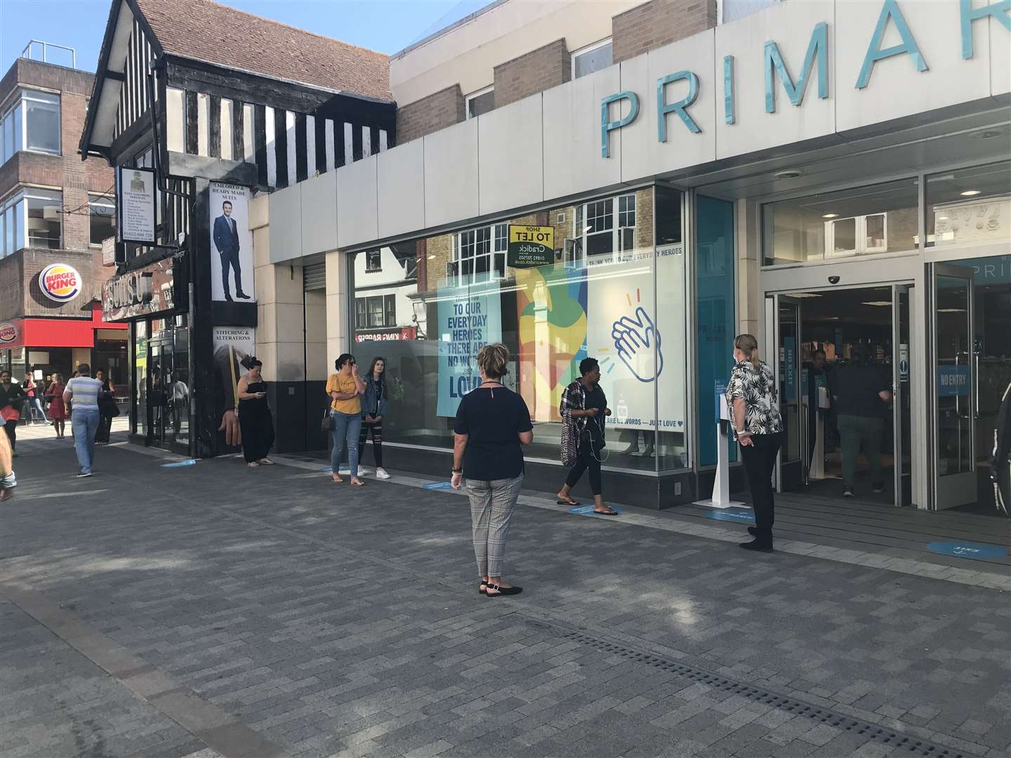 Shoppers outside Primark in Maidstone