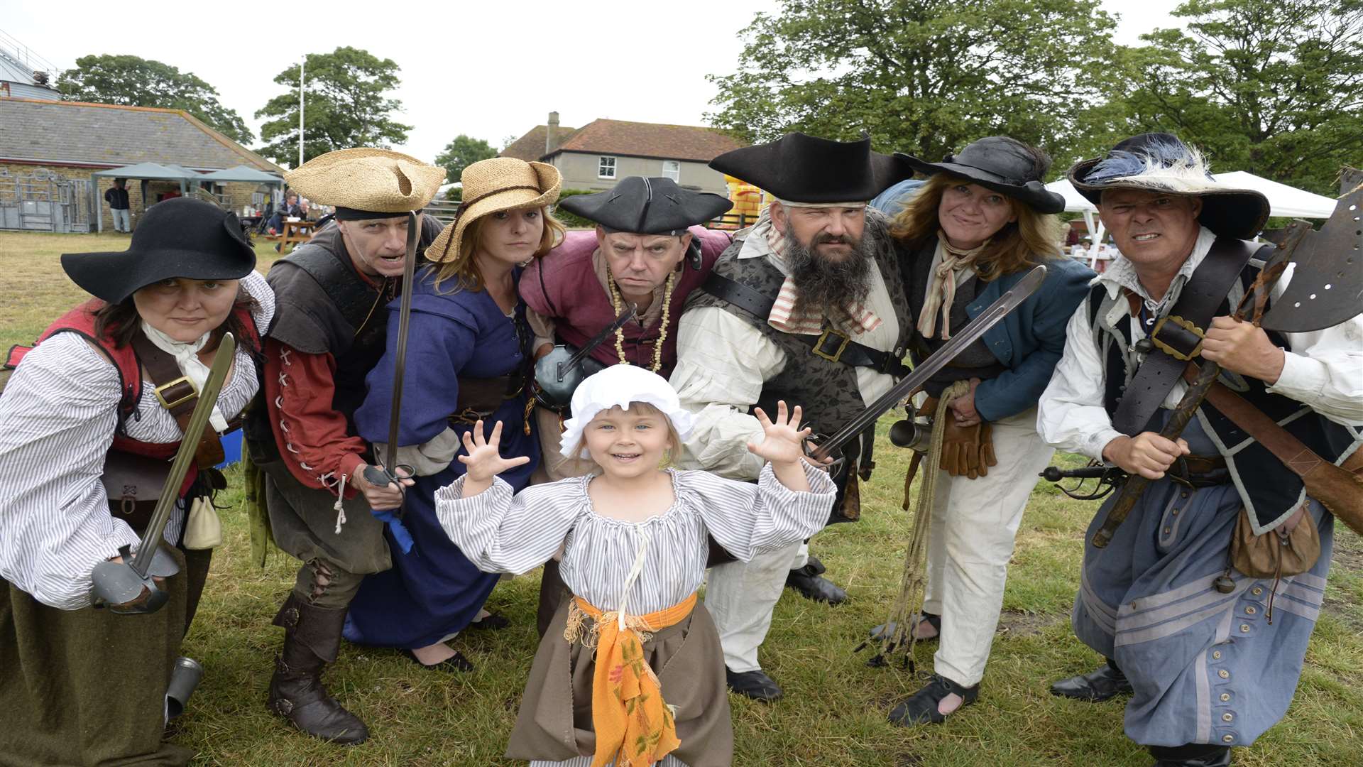 Topsail otherwise known as Emily Worthington, five is certainly not afraid of the Sheppey pirates, she's one of them, at the Holm Place Farm fun day