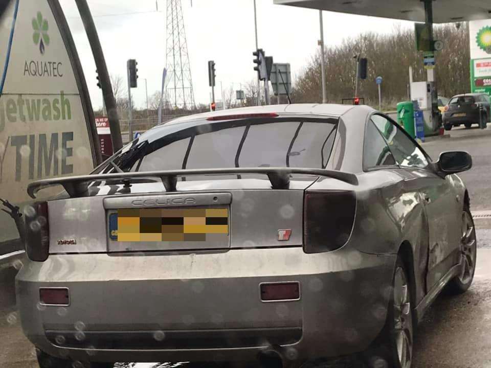 The Toyota Celica that caused a crash on the Sheppey Crossing