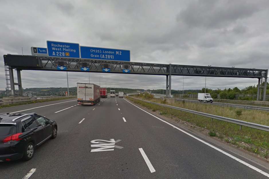 The lorry was searched at junction 2 of the M2. Picture: Google Street View