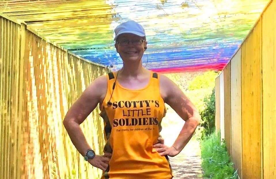 Veteran marathon runner, Dawn Granger, from Gravesend running for Scotty’s Little Soldiers