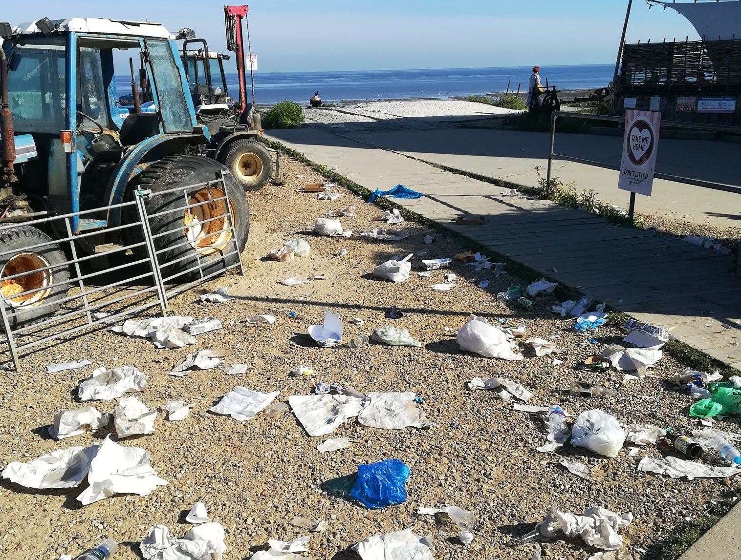 Litter strewn across Whitstable beach. Picture: Daniel Farmer