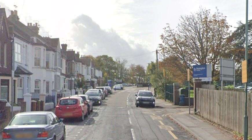 The accident happened in Marlborough Road, Gillingham, near the Brompton Academy. Picture: Google